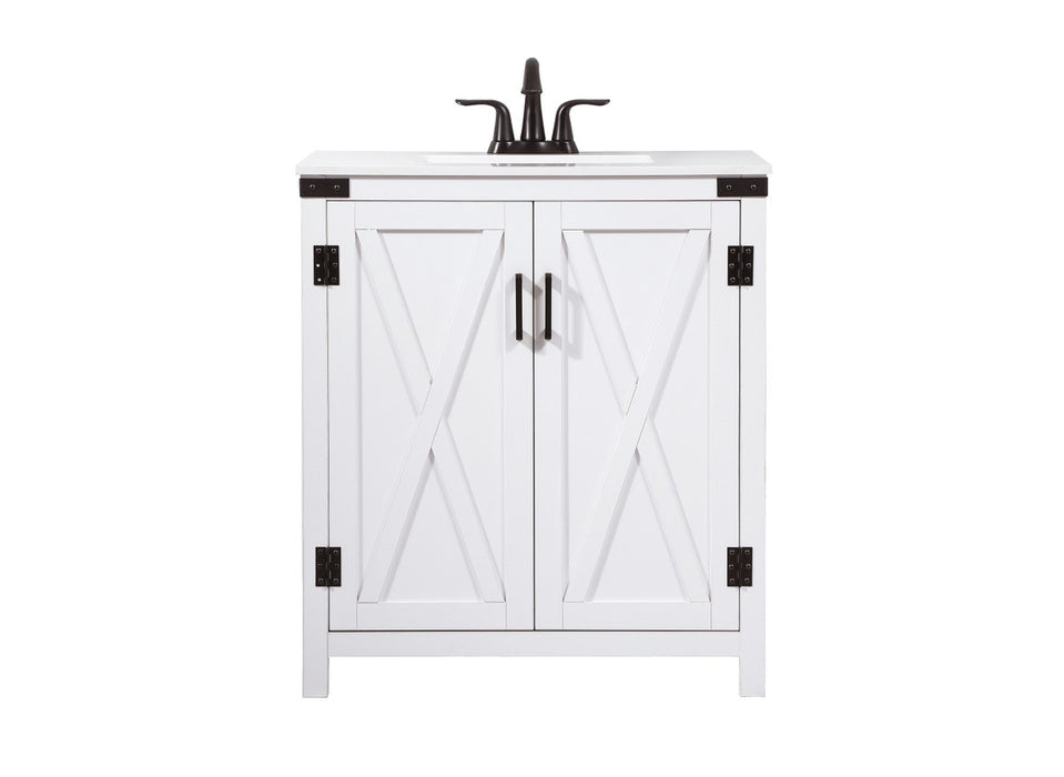 Elegant Lighting VF90230WH Single Bathroom Vanity, White