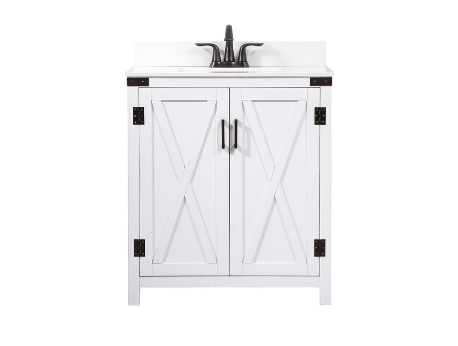 Elegant Lighting VF90230WH-BS Single Bathroom Vanity, White