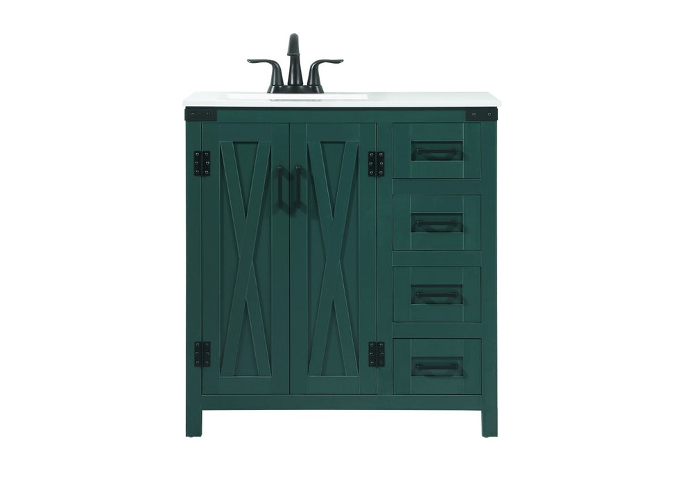 Elegant Lighting VF90232MGN Single Bathroom Vanity, Green