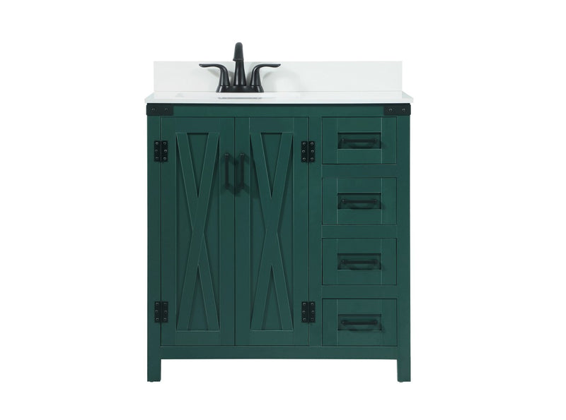 Elegant Lighting VF90232MGN-BS Single Bathroom Vanity, Green