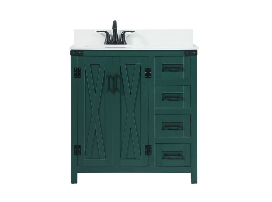 Elegant Lighting VF90232MGN-BS Single Bathroom Vanity, Green
