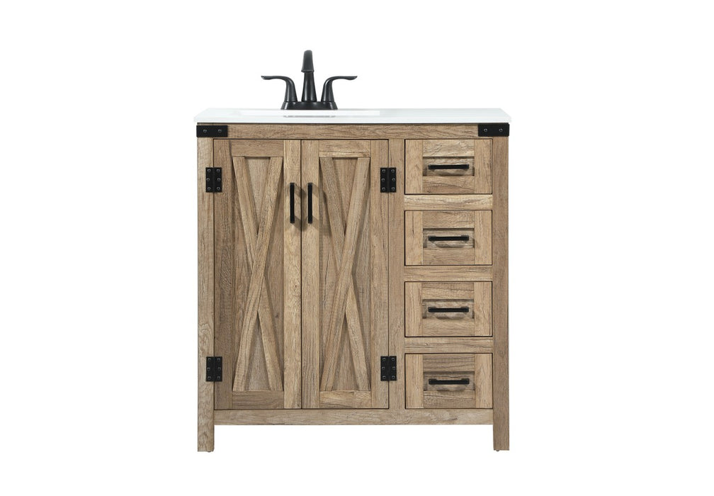 Elegant Lighting VF90232NT Single Bathroom Vanity, Natural oak