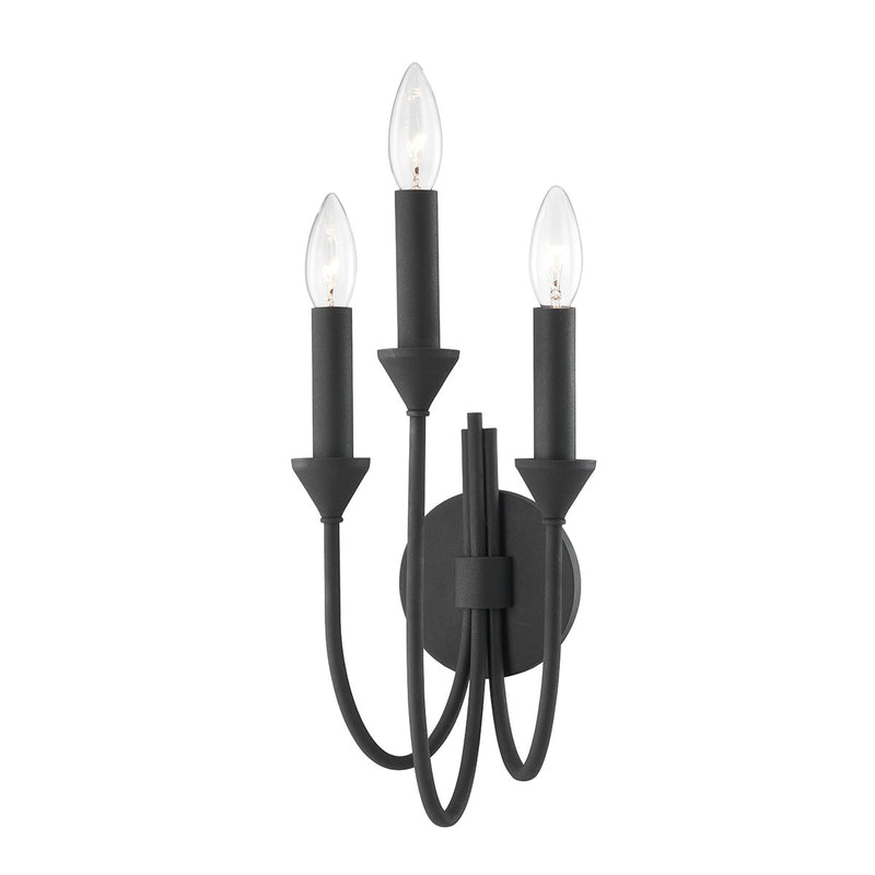 Troy Lighting B1003-FOR Three Light Wall Sconce, Forged Iron