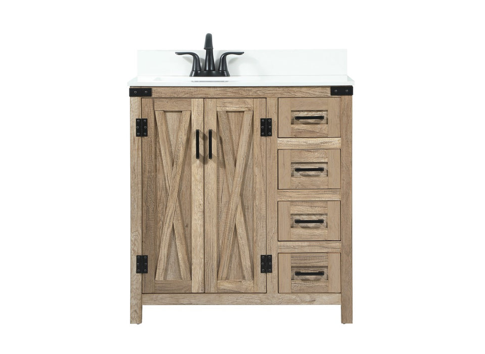 Elegant Lighting VF90232NT-BS Single Bathroom Vanity, Natural oak
