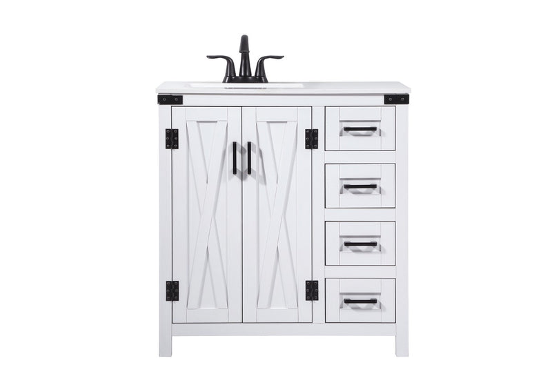 Elegant Lighting VF90232WH Single Bathroom Vanity, White