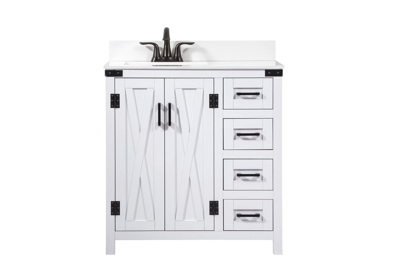 Elegant Lighting VF90232WH-BS Single Bathroom Vanity, White