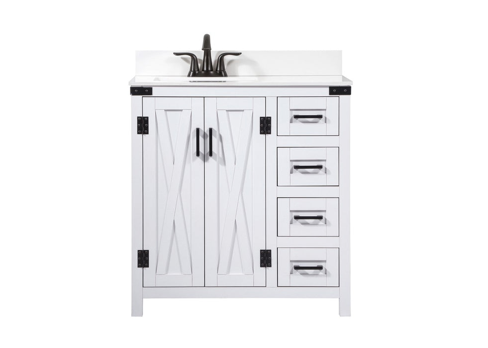 Elegant Lighting VF90232WH-BS Single Bathroom Vanity, White
