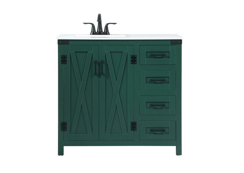 Elegant Lighting VF90236MGN Single Bathroom Vanity, Green