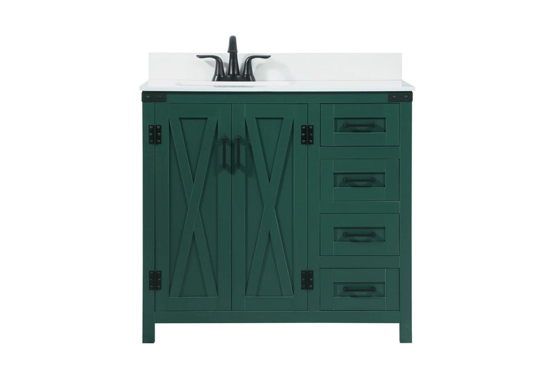 Elegant Lighting VF90236MGN-BS Single Bathroom Vanity, Green