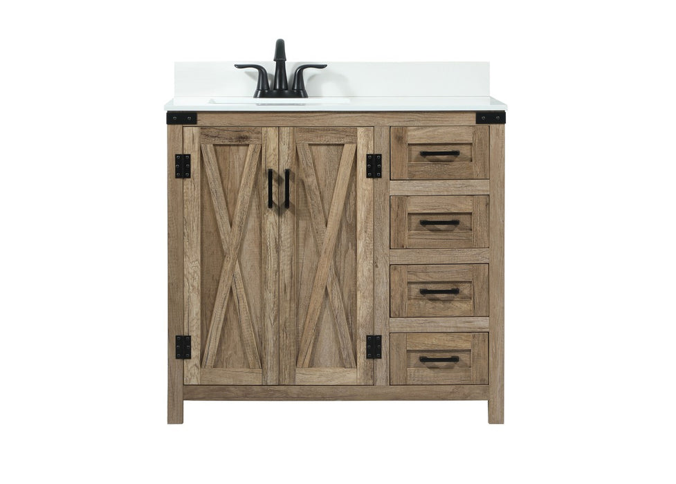 Elegant Lighting VF90236NT-BS Single Bathroom Vanity, Natural oak