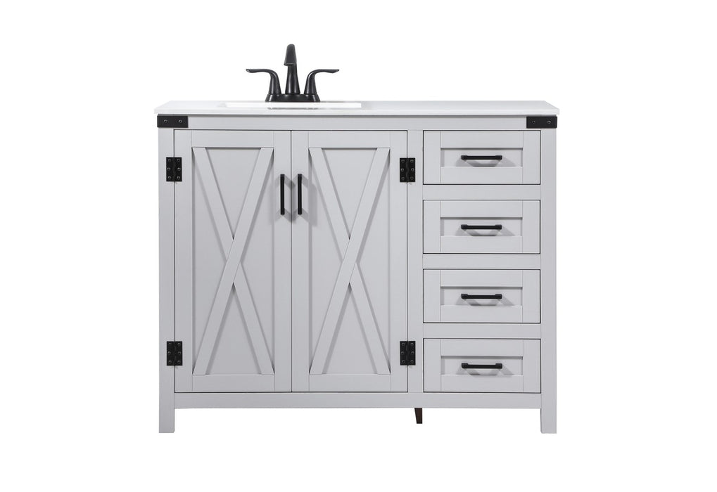 Elegant Lighting VF90242GR Single Bathroom Vanity, Grey