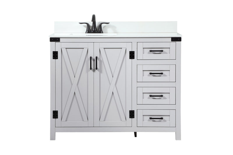 Elegant Lighting VF90242GR-BS Single Bathroom Vanity, Grey