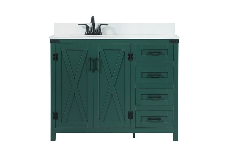 Elegant Lighting VF90242MGN-BS Single Bathroom Vanity, Green