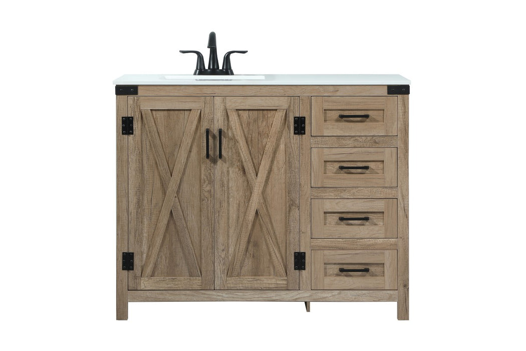Elegant Lighting VF90242NT Single Bathroom Vanity, Natural oak