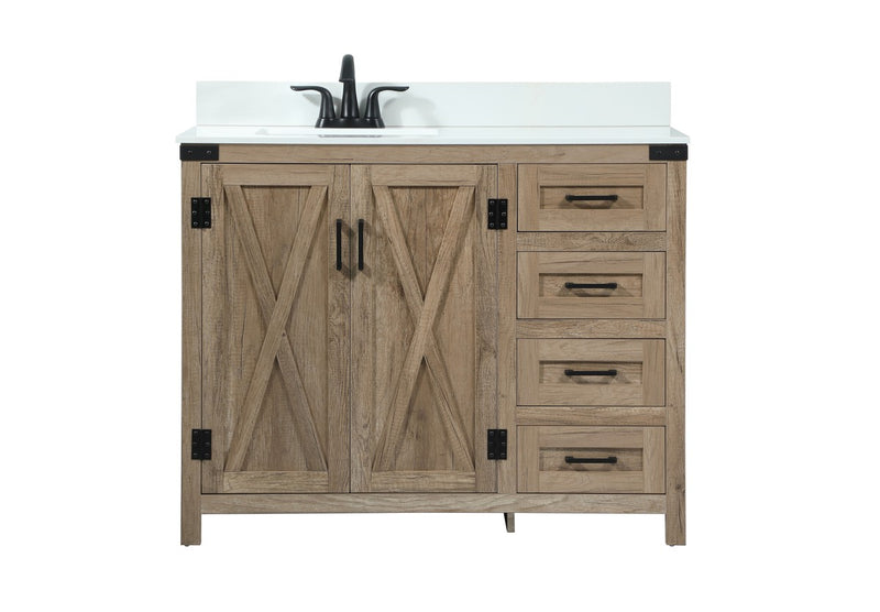 Elegant Lighting VF90242NT-BS Single Bathroom Vanity, Natural oak