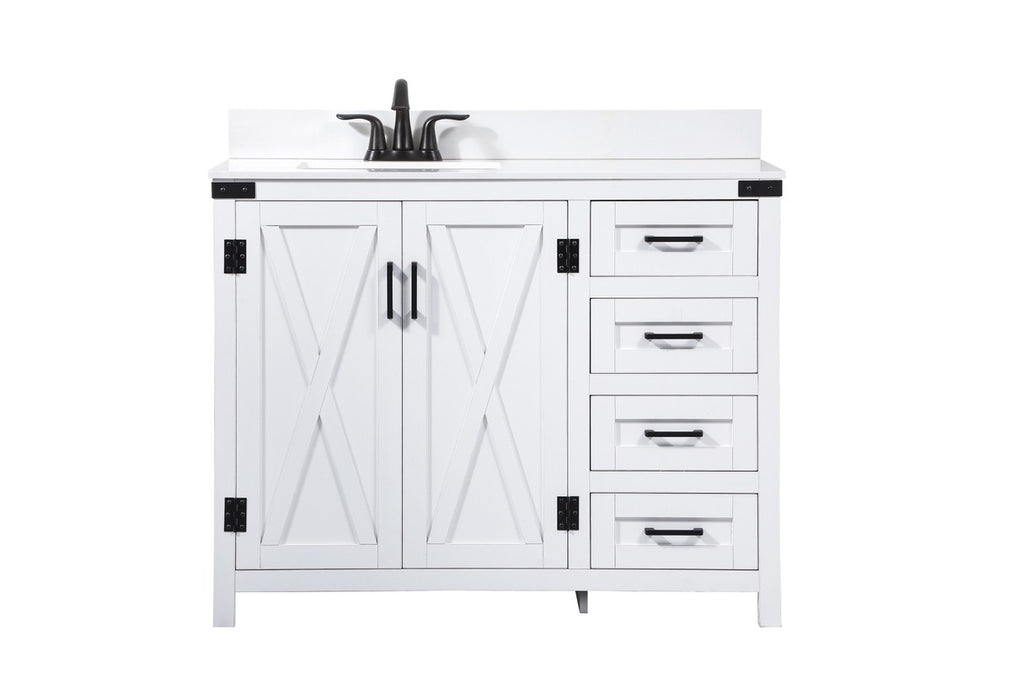 Elegant Lighting VF90242WH-BS Single Bathroom Vanity, White