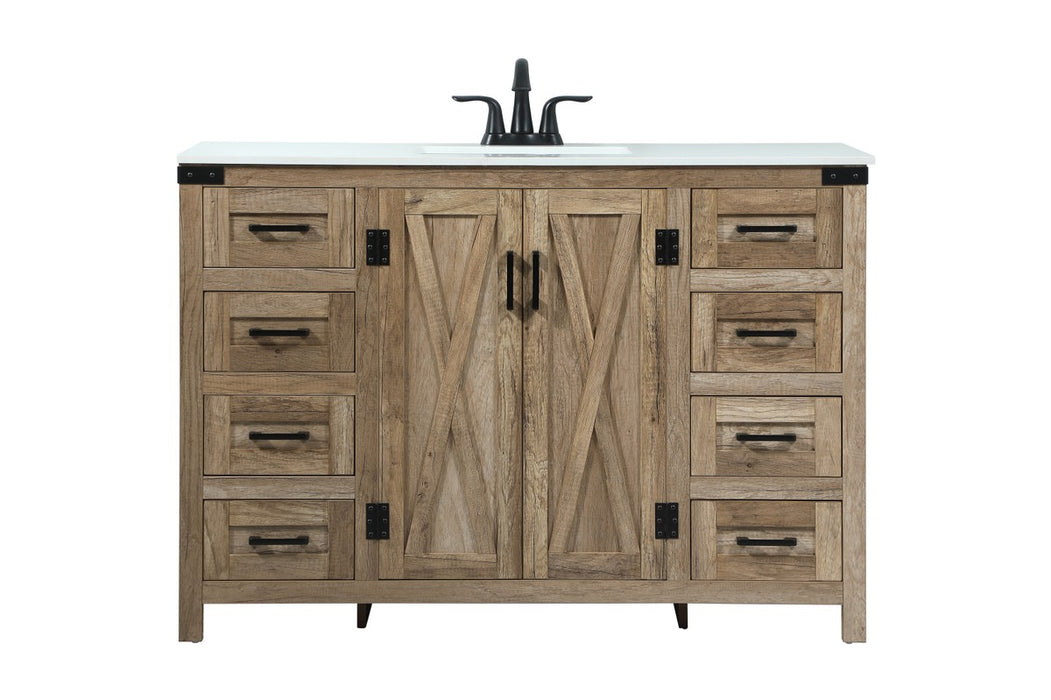 Elegant Lighting VF90248NT Single Bathroom Vanity, Natural oak