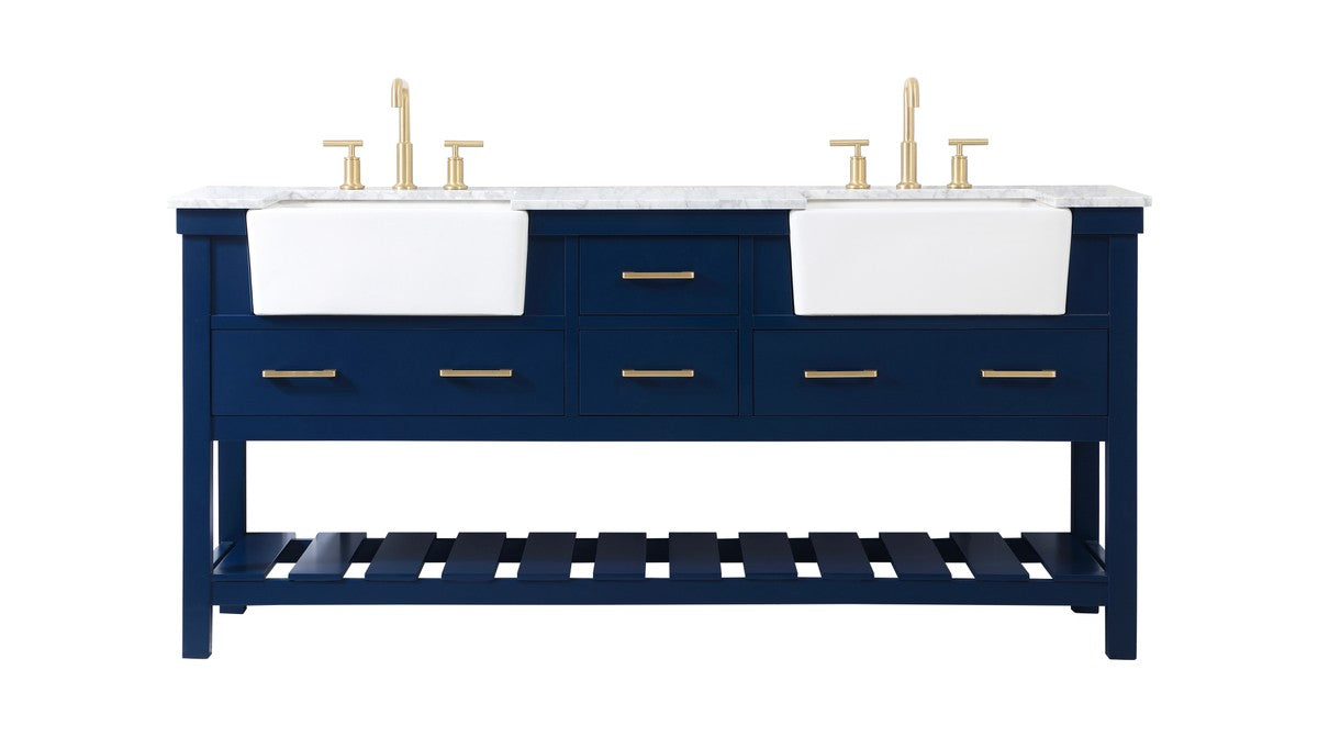 Elegant Lighting VF60172DBL Double Bathroom Vanity, Blue