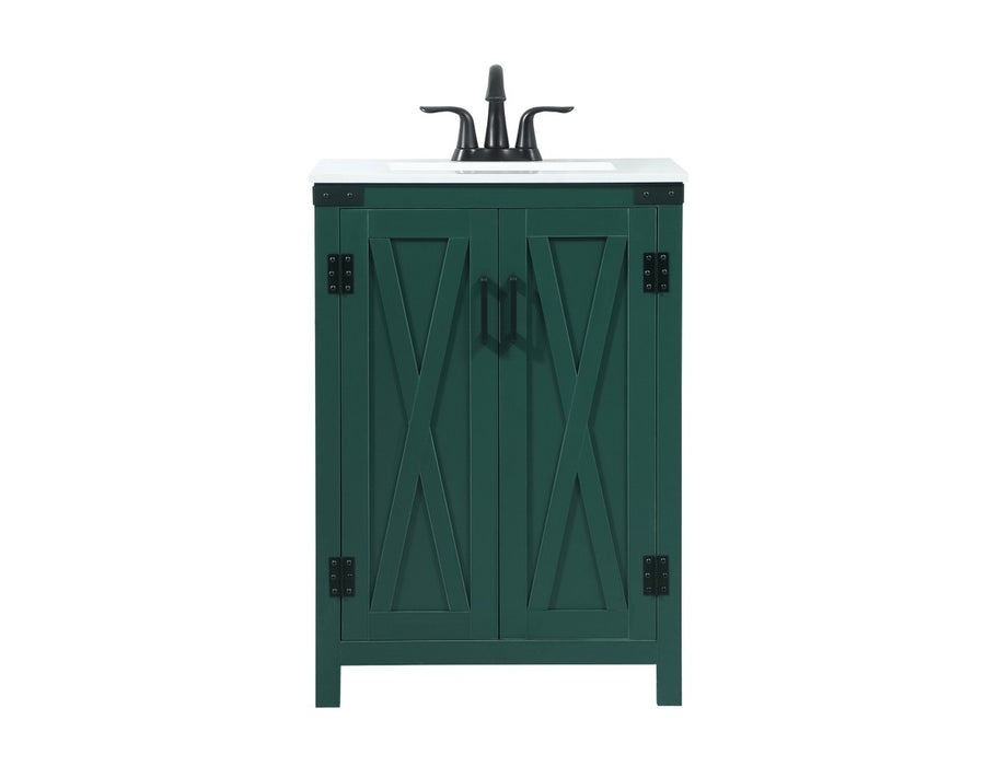 Elegant Lighting VF90224MGN Single Bathroom Vanity, Green