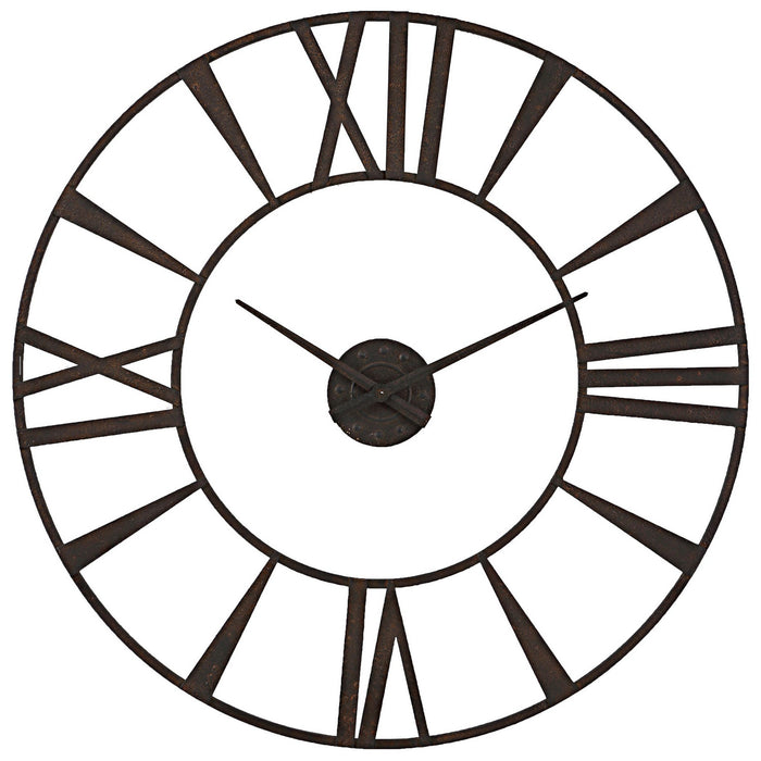Uttermost 06463 Wall Clock, Rustic, Textured Rust Bronze