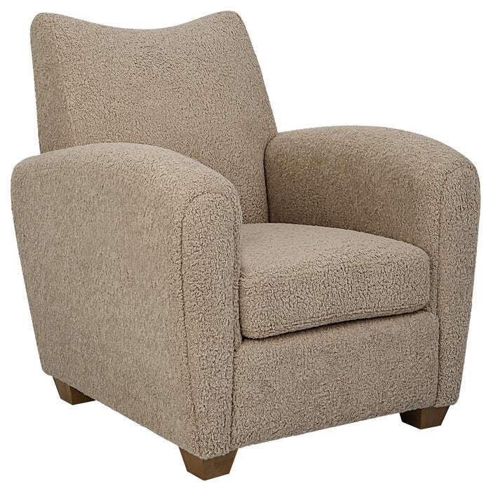 Uttermost 23694 Accent Chair, Walnut Stained Wooden