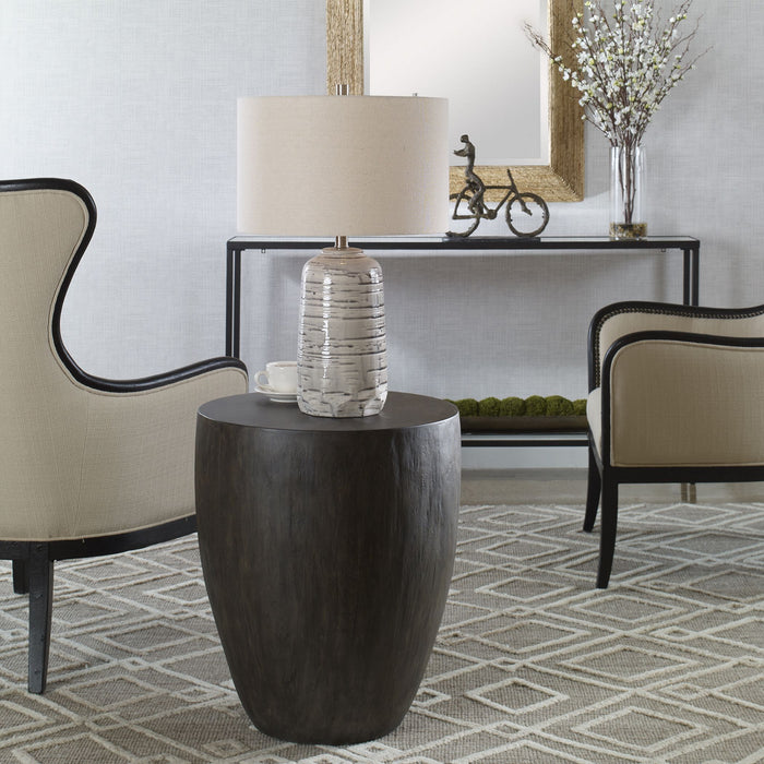 Uttermost 25189 End Table, Textured Aged Walnut