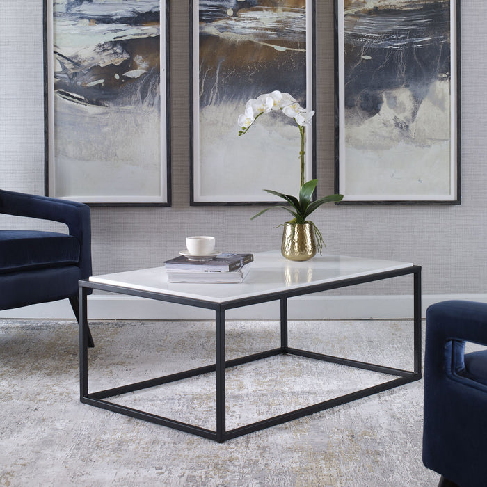 Uttermost 25191 Coffee Table, Satin Black Iron