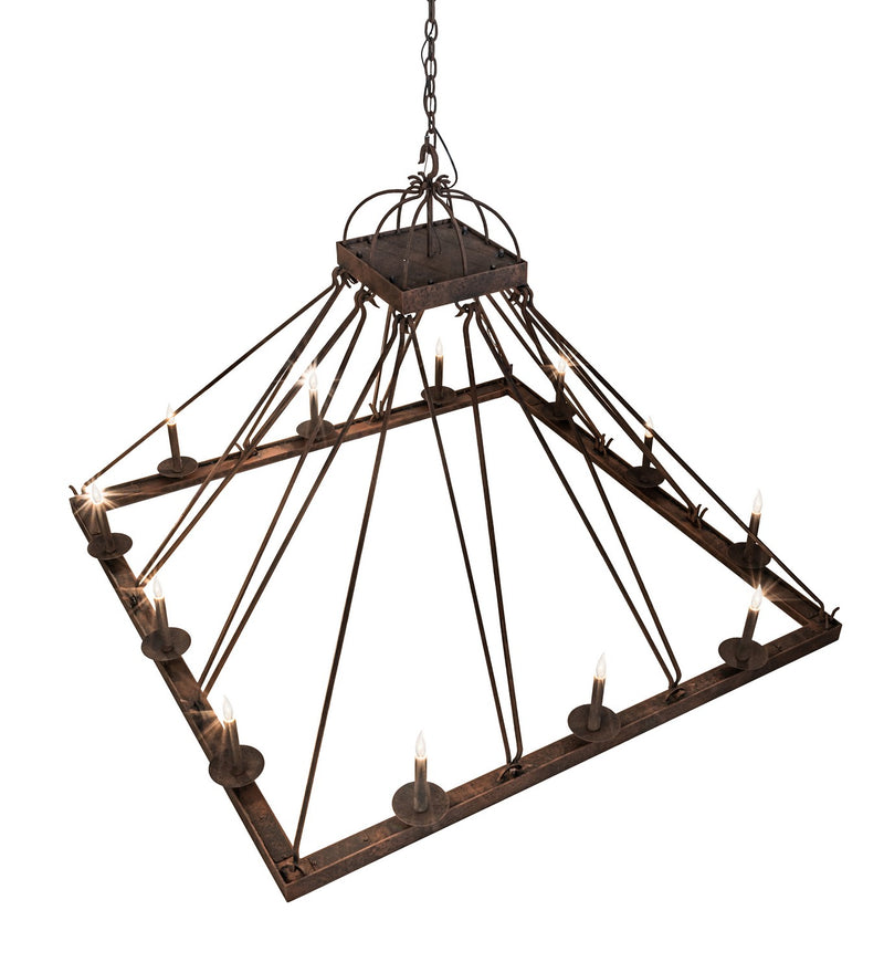 Meyda Tiffany 234209 12 Light Chandelier, Distressed Chestnut