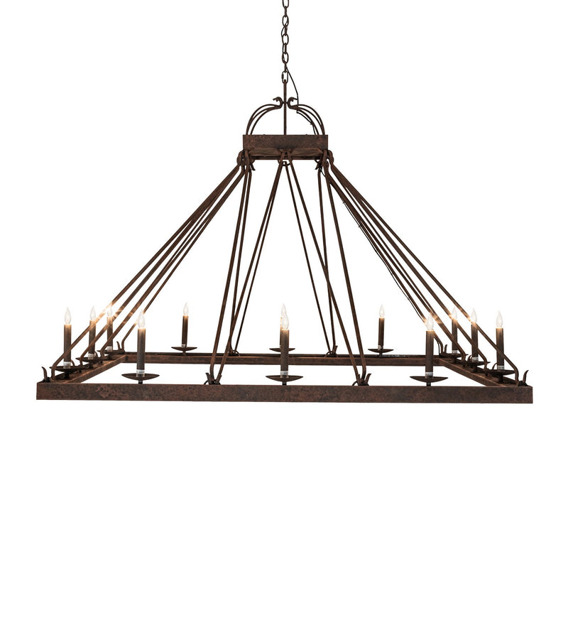 Meyda Tiffany 234209 12 Light Chandelier, Distressed Chestnut
