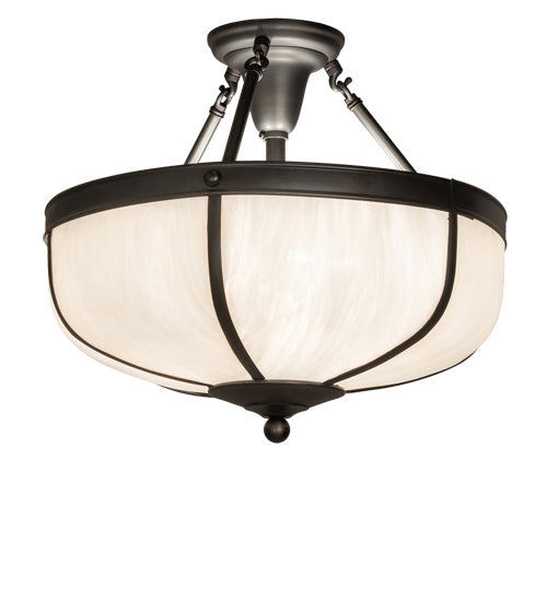 Meyda Tiffany 234504 Three Light Semi-Flushmount, Craftsman Brown