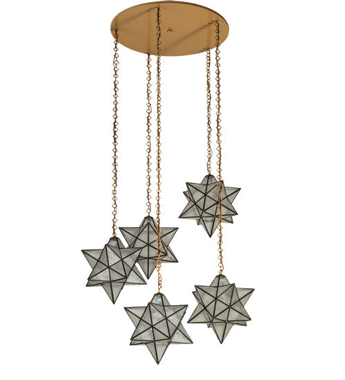 Meyda Tiffany 234505 Five Light Pendant, Sahara Gold