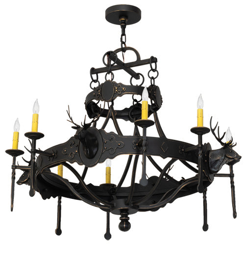 Meyda Tiffany 234729 Eight Light Chandelier, Timeless Bronze Hilighted