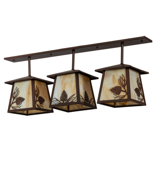 Meyda Tiffany 234975 Three Light Island Pendant, Cafe Noir On Rust