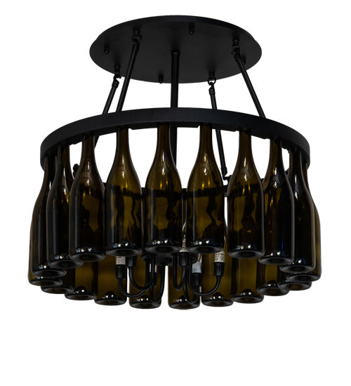 Meyda Tiffany 235276 Six Light Semi-Flushmount, Textured Black