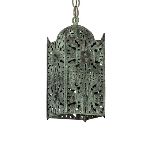 Meyda Tiffany 235838 One Light Pendant, Craftsman Verdi On Brass