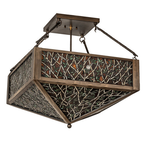 Meyda Tiffany 235973 Four Light Semi-Flushmount, Antique Copper