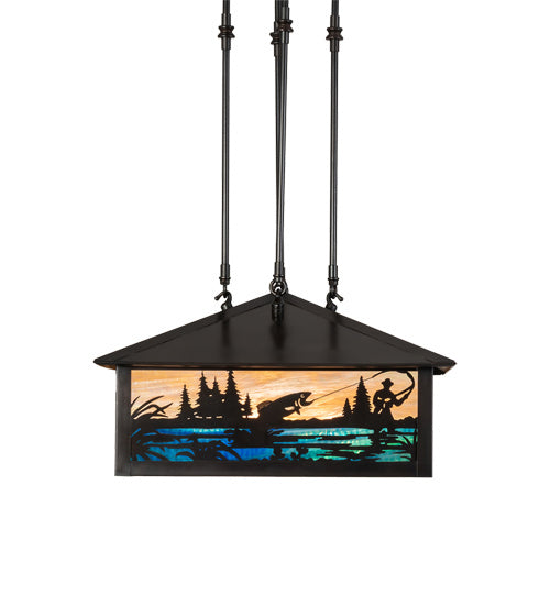 Meyda Tiffany 236403 Three Light Pendant, Black Patina