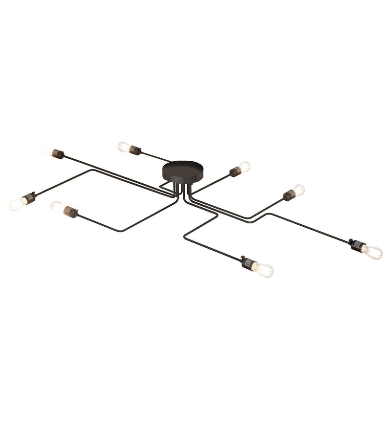 Meyda Tiffany 236581 Eight Light Flushmount, Wrought Iron