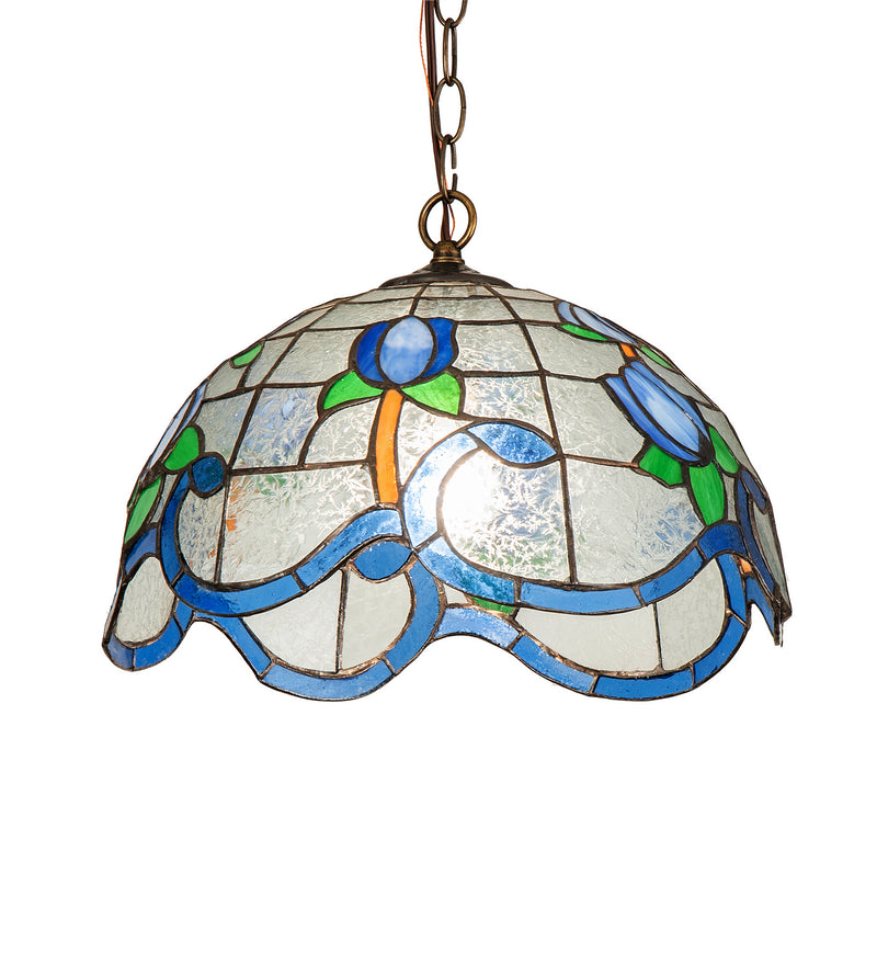 Meyda Tiffany 237174 One Light Pendant, Antique Brass
