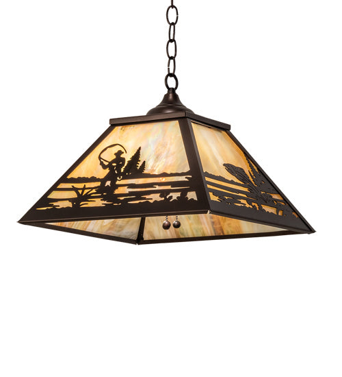 Meyda Tiffany 237270 Three Light Pendant, Mahogany Bronze