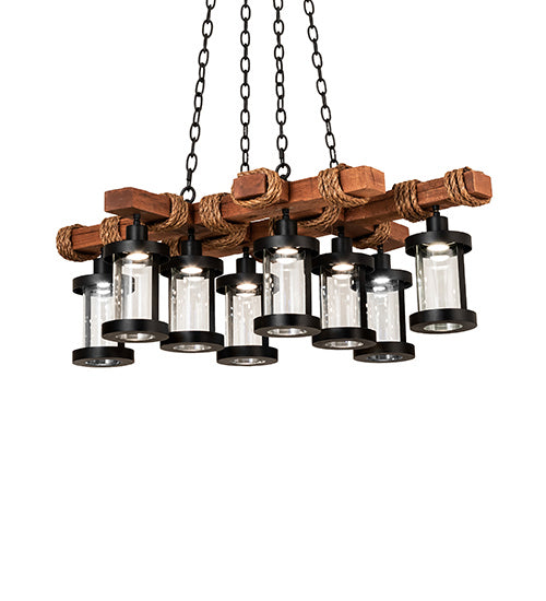 Meyda Tiffany 237422 LED Chandelier, Textured Black/American Walnut