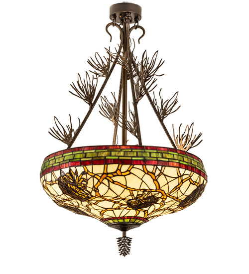 Meyda Tiffany 237600 Four Light Semi-Flushmount, Antique Copper