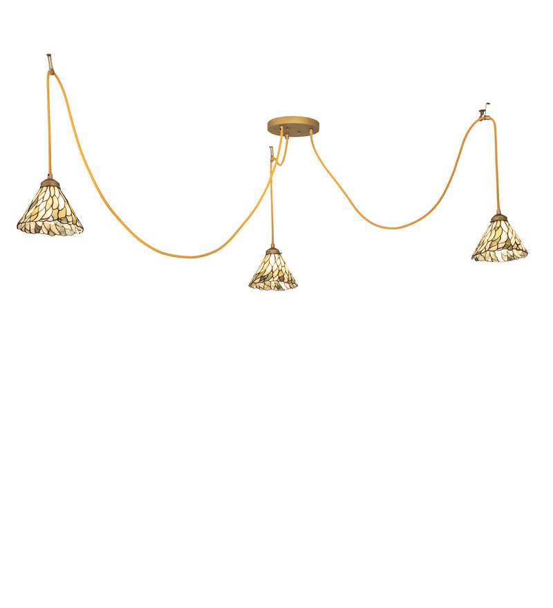 Meyda Tiffany 237610 Three Light Pendant, Matte Buttered Brass