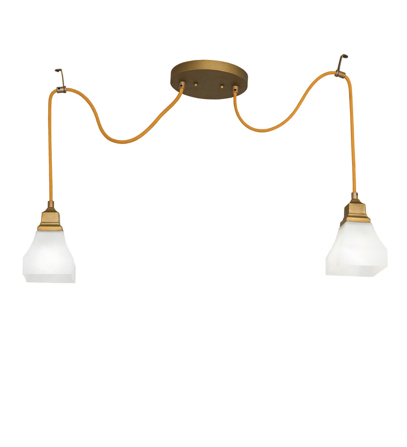 Meyda Tiffany 237611 Two Light Pendant, Matte Buttered Brass