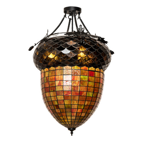 Meyda Tiffany 237656 LED Semi-Flushmount, Textured Black
