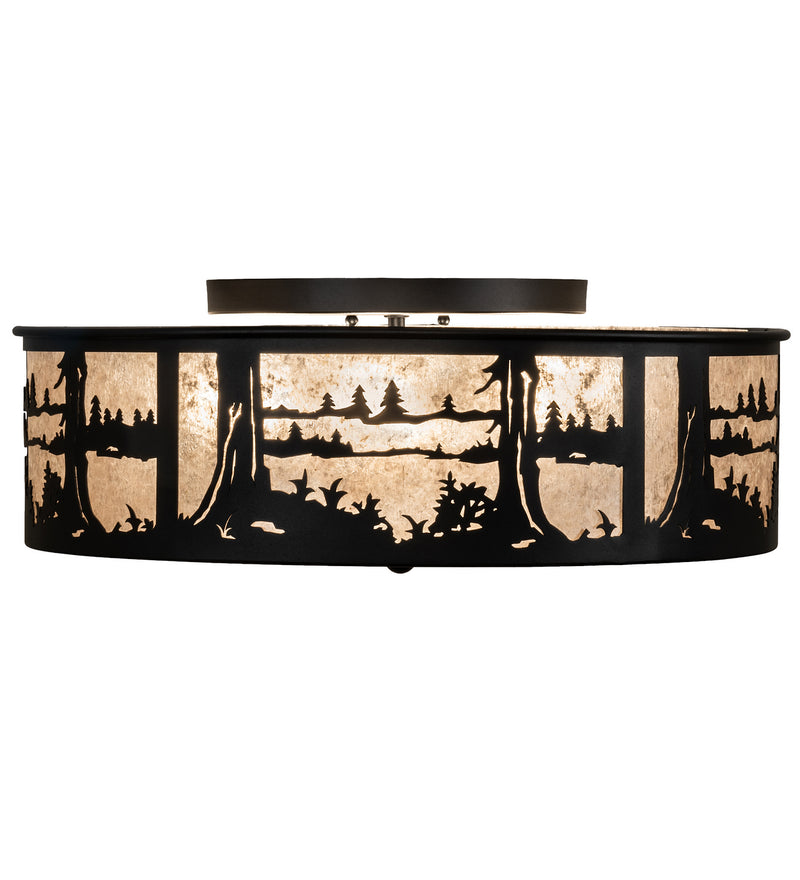 Meyda Tiffany 237711 Two Light Flushmount, Textured Black