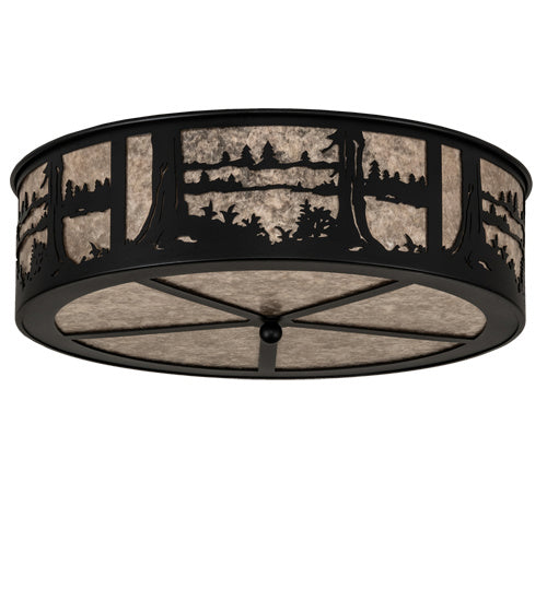 Meyda Tiffany 237711 Two Light Flushmount, Textured Black