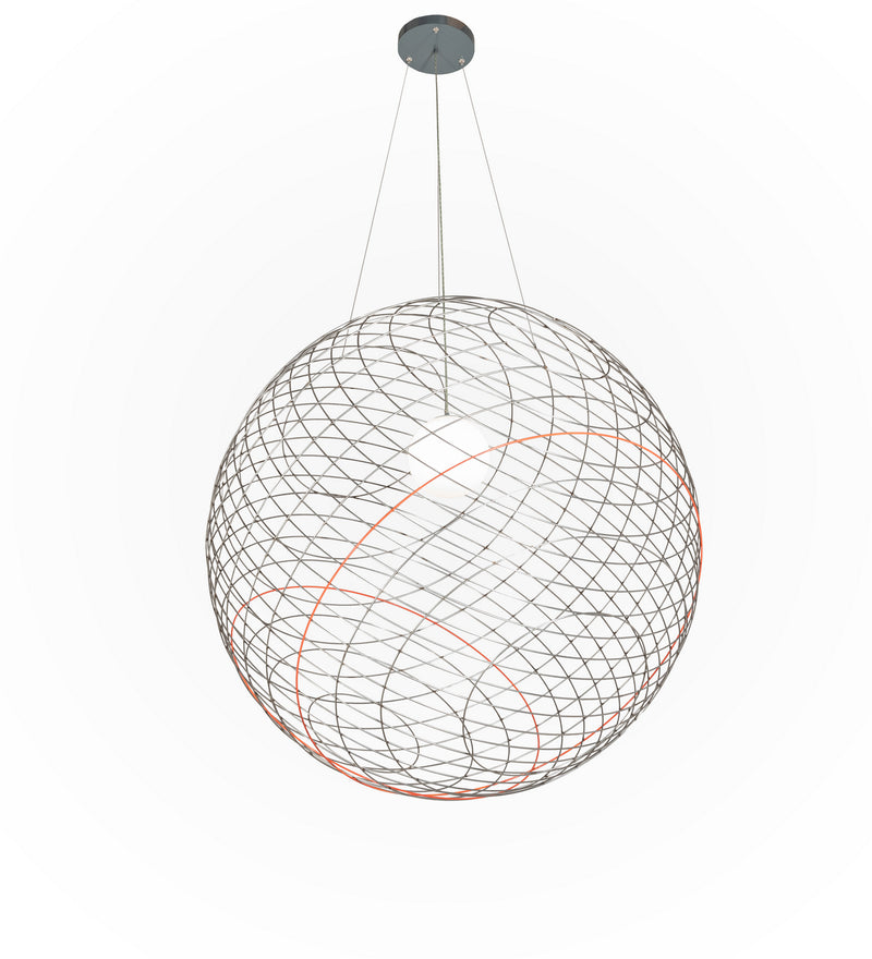 Meyda Tiffany 238114 LED Pendant, Stainless Steel/Nitro Orange/Phosphate Prime
