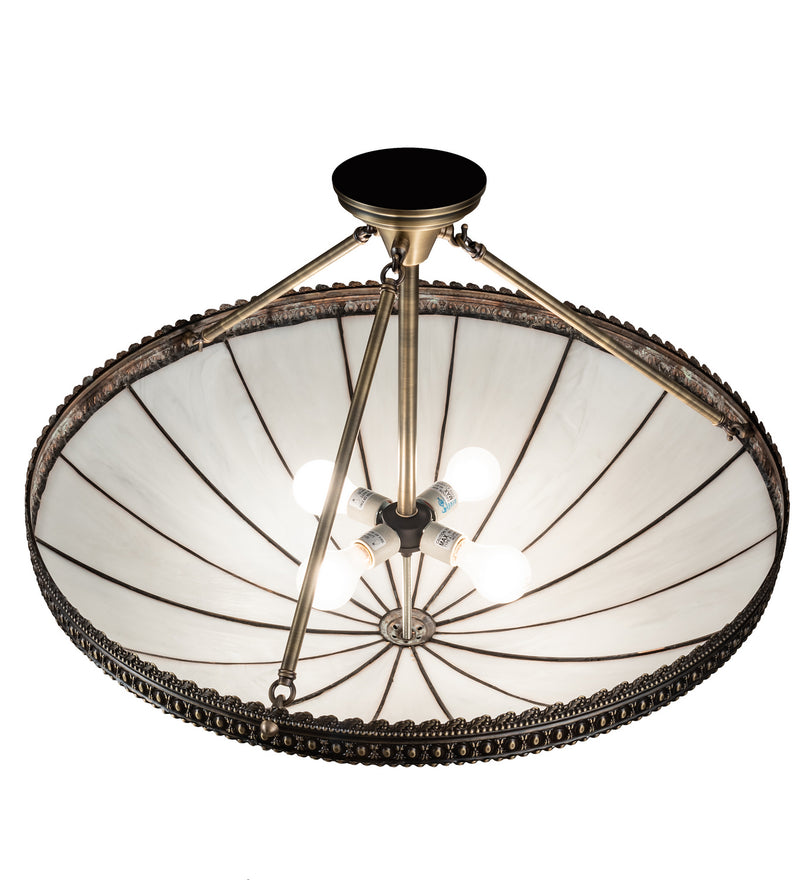 Meyda Tiffany 238130 Four Light Semi-flushmount, Antique Brass