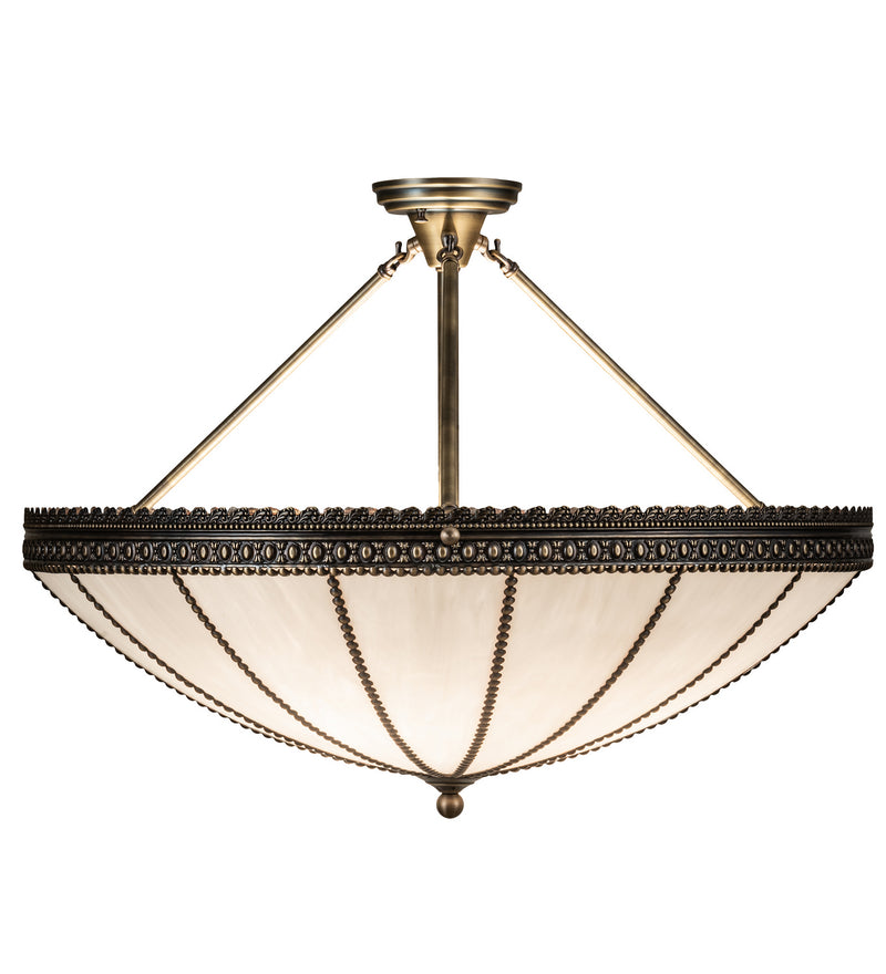 Meyda Tiffany 238130 Four Light Semi-flushmount, Antique Brass